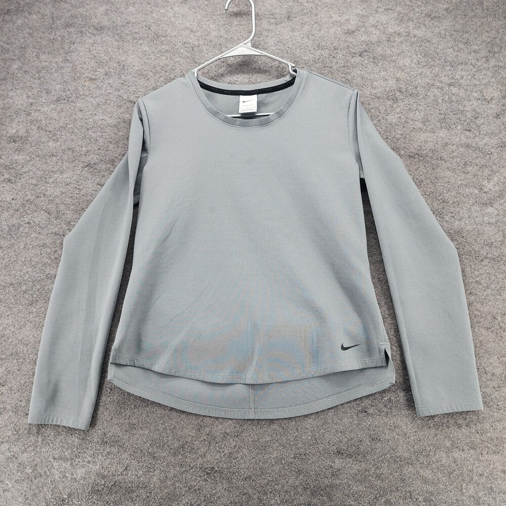 Nike Shirt Womens Small Long Sleeve Gray Therma Fit